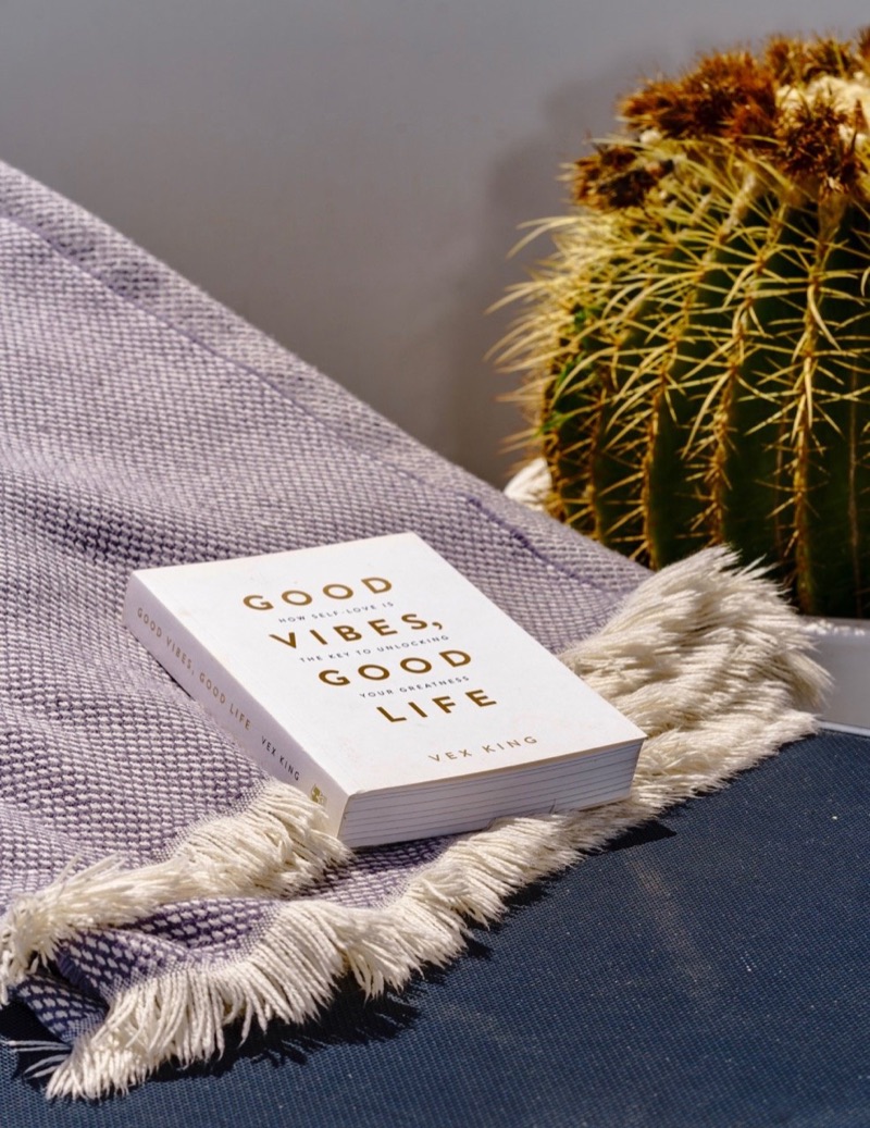 Folded towel and cactus detail
