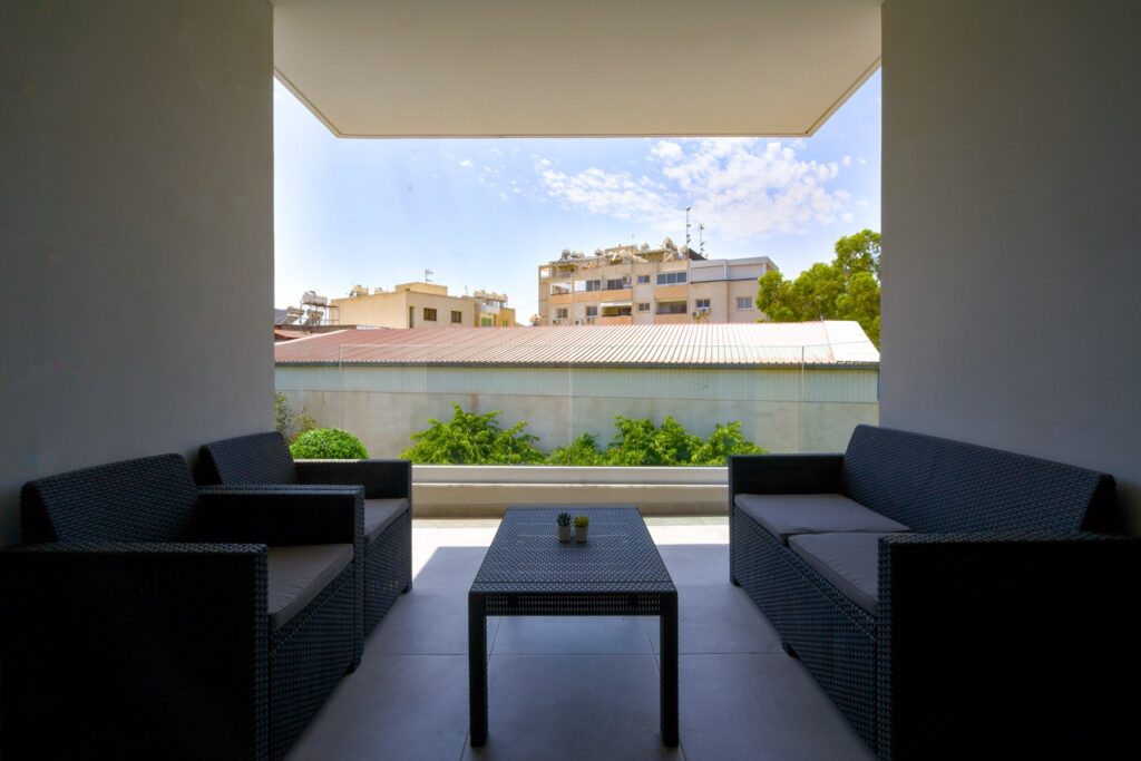 a beautiful patio scene in Larnaca, Cyprus Real Estate Photography