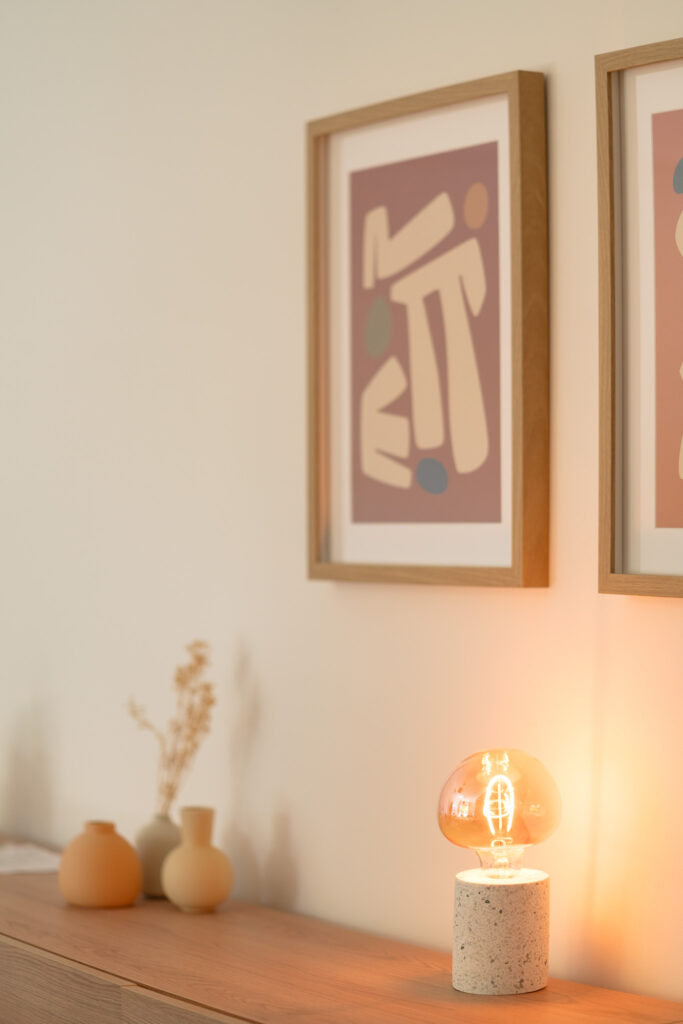 Airbnb Shoot in Nicosia, Cyprus. Photo or artwork and light fitting and vases