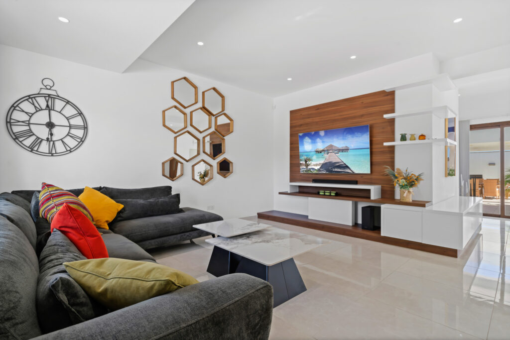Interior shot of a villa's living room in the Larnaca area, Cyprus